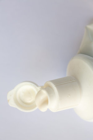 Toothpaste squeezed on white background, Close up & Macro shot, Selective focus, Healthcare conceptの写真素材