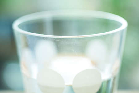 Glass of water, Polka dot, Close upの写真素材