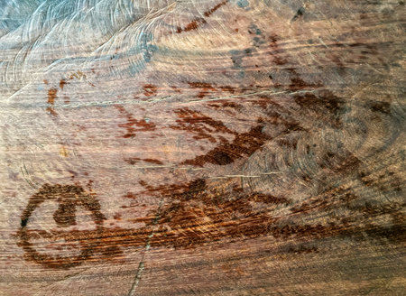 Trace water on wood, Abstract backgroundの写真素材