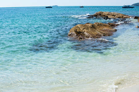 Sea, Rocks, Sand  beach, Ko samet, Thailandの写真素材