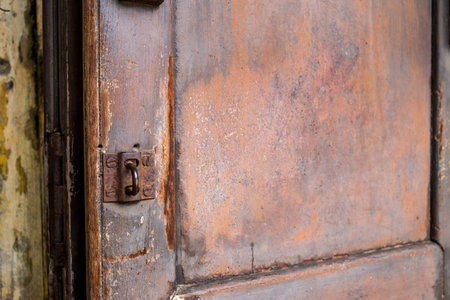 Vintage wooden home door, Thailand traditional styleの写真素材