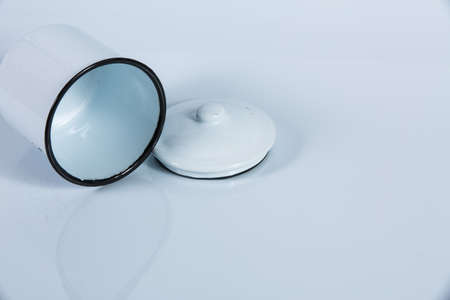 Zinc coated tin isolated on white backgroundの写真素材