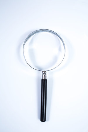 Magnifier isolated on white backgroundの写真素材