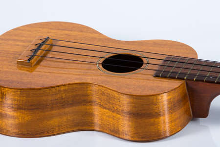 Ukulele guitar isolated on white backgroundの写真素材