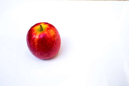 Red apple isolated on white backgroundの写真素材