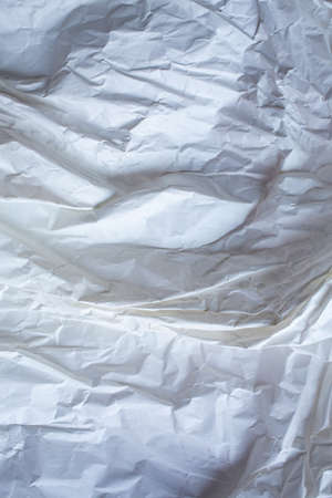 White colour and Grey colour crumpled paper texture background, Gradient tone, Close up shotの写真素材