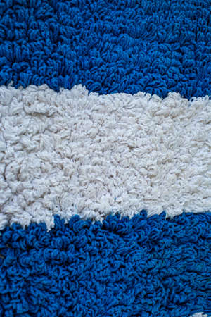White and Blue carpet texture background, Close up & Macro shot, Living room and bathroom conceptの写真素材