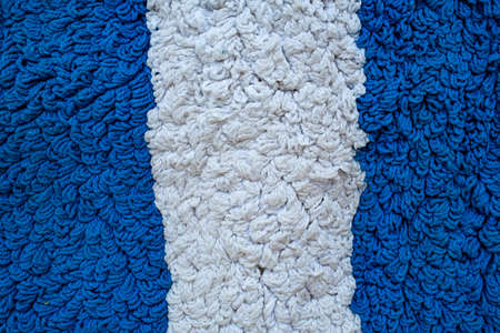 White and Blue carpet texture background, Close up & Macro shot, Living room and bathroom conceptの写真素材