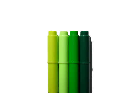 Gradient Green Magic Markers with White Blackgroundの写真素材