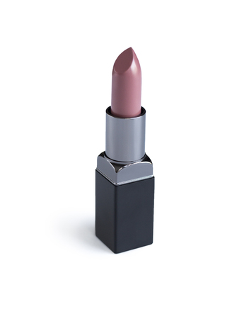Glamor shiny pink lipstick isolated on white backgroundの写真素材