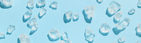 Close up crushed ice in sunlight. Summer pattern background refreshment conceptの写真素材