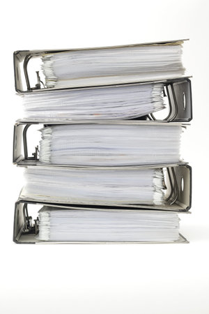 Stack of office ring binders 