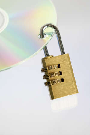 CD with padlock - data security concept の写真素材
