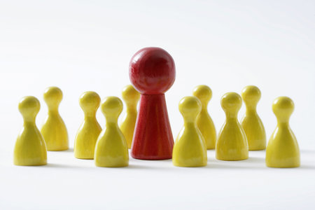 Board game pieces - symbol for leadership の写真素材