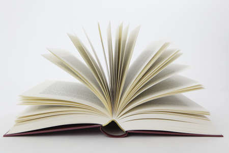 Open book on white background の写真素材