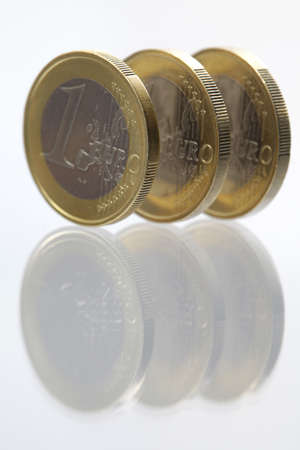 Three euro coins の写真素材