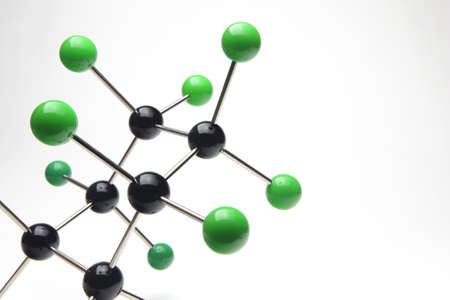 Model of a Molecule on white backgroundの写真素材