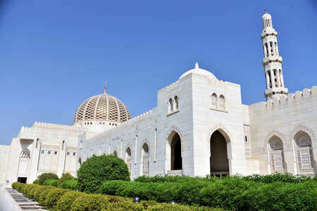 Oman- Artistic place of the Sultan Qaboos Grand Mosqueの写真素材
