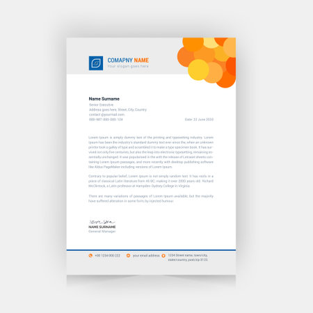 creative modern letter head design template. Simple minimal corporate business letter pad vector design.
clean modern colorful letterhead.のイラスト素材