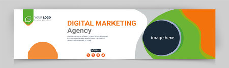 digital marketing social media cover banner web banner template design.
corporate business ads for social media cover.のイラスト素材