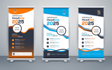 Modern Roll Up Banner Standee Design.のイラスト素材