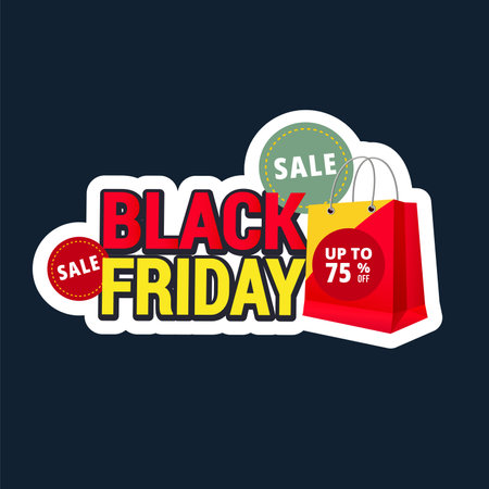 Black Friday sale banner design template. Special offer label. Vector illustration.のイラスト素材