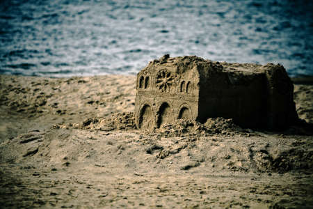 Artistic castle on seasideの写真素材