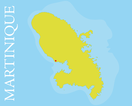 Vector map of the archipelago and french department of Martinique, Caribean Sea  Easily editable with global color swatches and object layers のイラスト素材