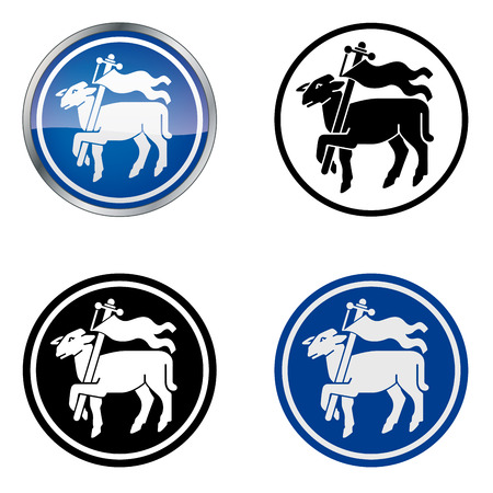 Butcher  Traditional Craftsmen s Guild Vector Symbol, four variationsのイラスト素材