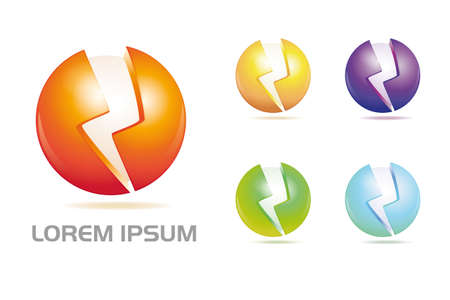 Sphere and flash vector design elementsのイラスト素材