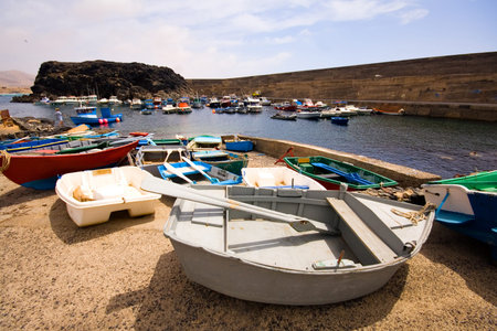 small fisherboats at the harbor of Cotillo, Fuerteventura