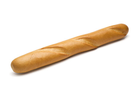 french baguette isolated on whiteの写真素材