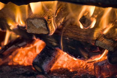 logfire in baker's oven, digitally enhanced