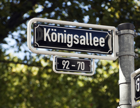 Königsallee street name sign at dusseldorfの写真素材