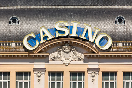Neon sign at the Casino of Deauville-Trouville, Franceのeditorial素材