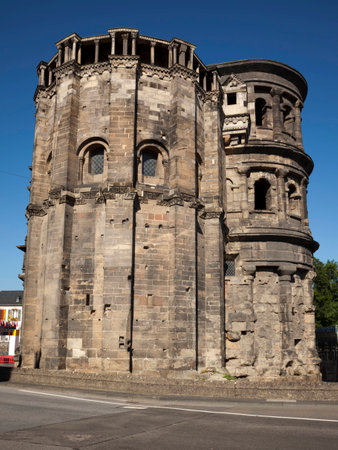 side view of Porta Nigra at Trier, germanyのeditorial素材