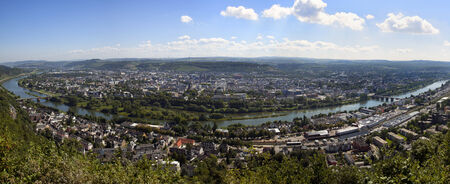 Panorama of Trier and the Mosel riverの写真素材
