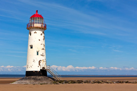 Lighthouse at talacre on the Irish Seaの写真素材