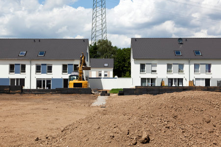 home addition in a newly developed suburban areaのeditorial素材