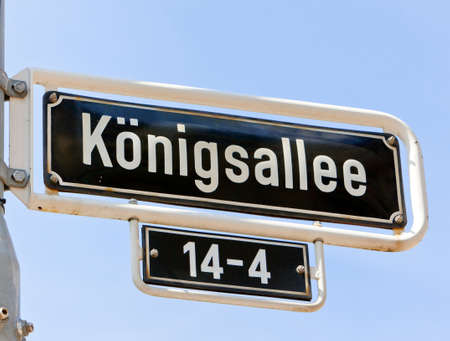 street name sign at Konigsalleeの写真素材