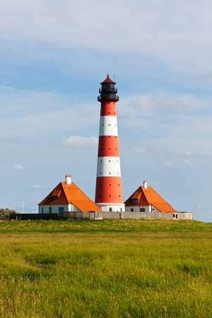 The lighthouse of Westerhever, Schleswig-Holsteinの写真素材