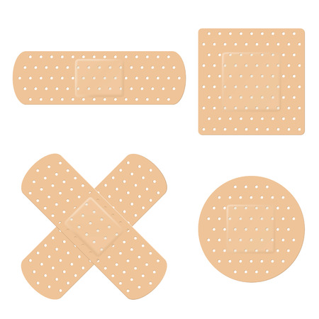 Vector illustration of adhesive band aid stripsのイラスト素材