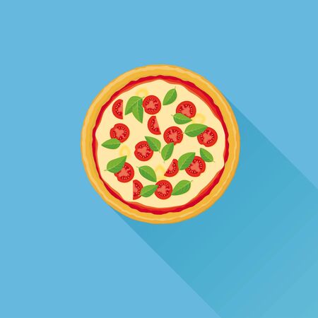 Pizza Flat Design Vector Illustrationのイラスト素材