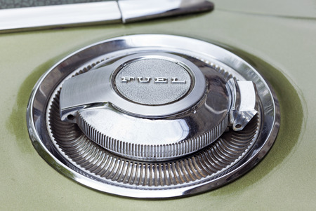 Fuel Cap of vintage american car from the late 1960sの写真素材