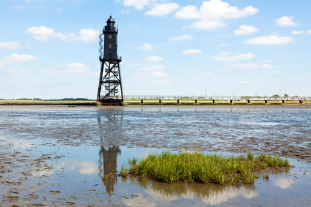 Oberversand Lighthouse at Dorumのeditorial素材
