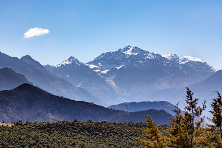 Peaks of Jebl Toubkal at the Atlas mountain range