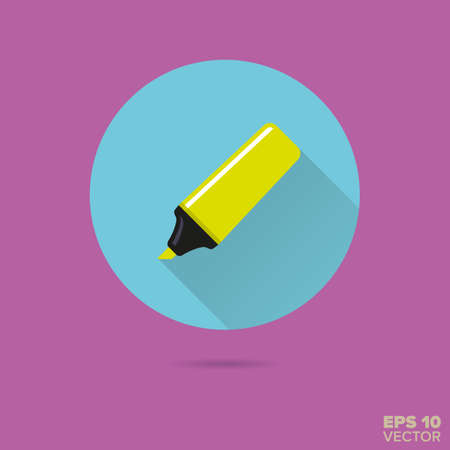 neon colored highlighter flat design vector iconのイラスト素材