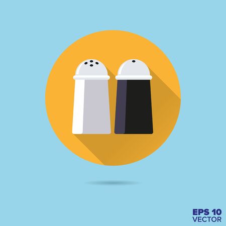 salt and pepper shakers flat design vector iconのイラスト素材