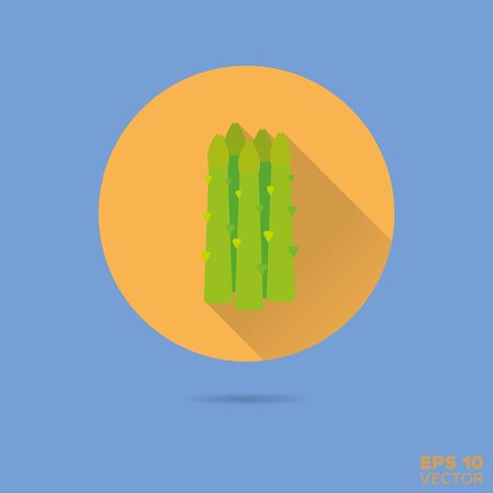 asparagus shoots flat design vector iconのイラスト素材