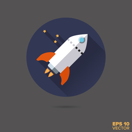 Spaceship flat design vector iconのイラスト素材